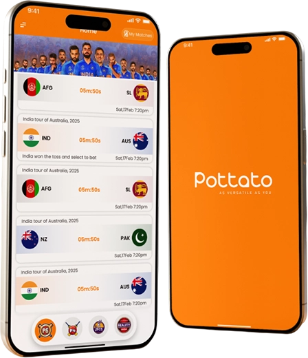 Pottato.live fantasy gaming app interface